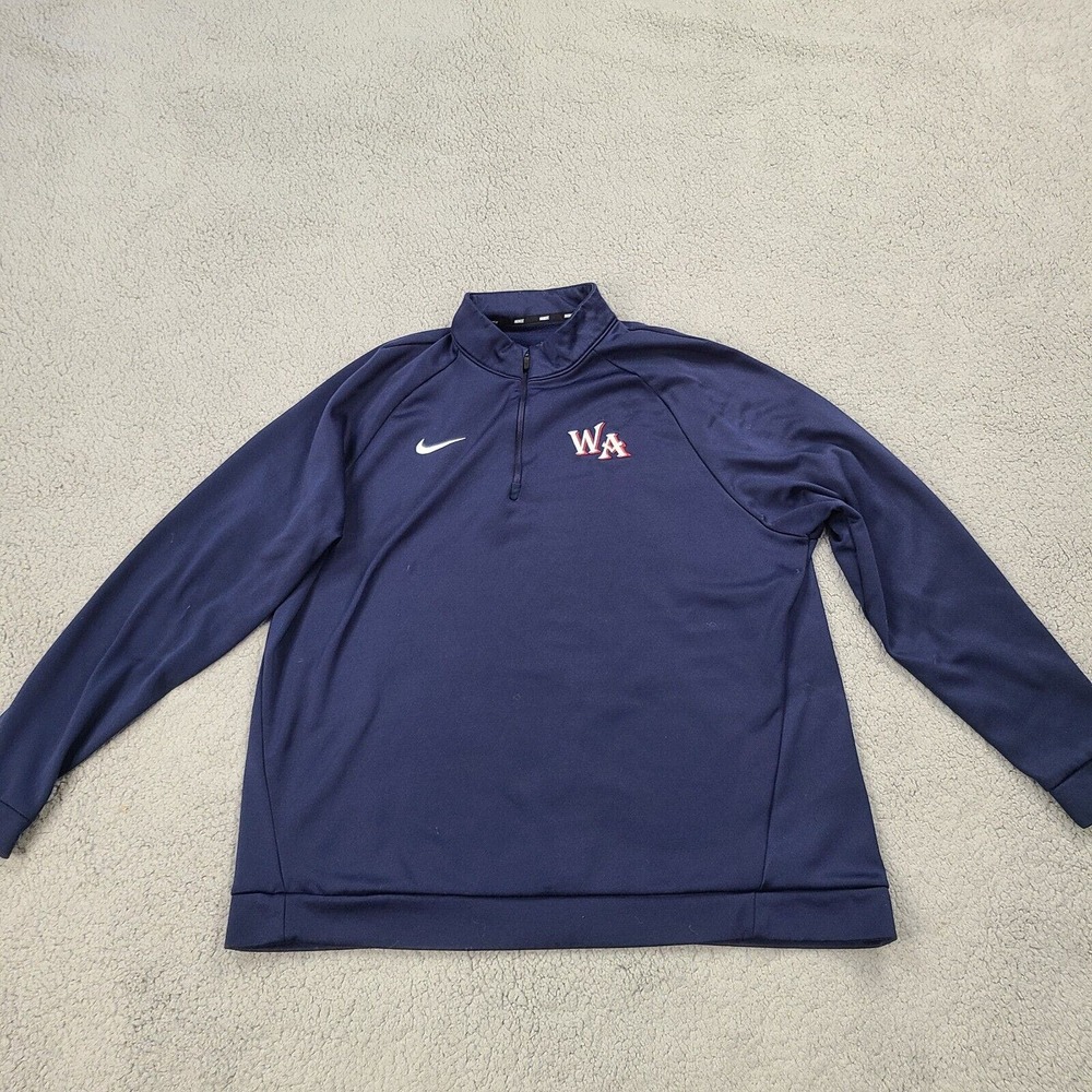 Nike Activewear Top Pullover Women's XL Blue Dri Fit 1/4 Zip Sports Golf